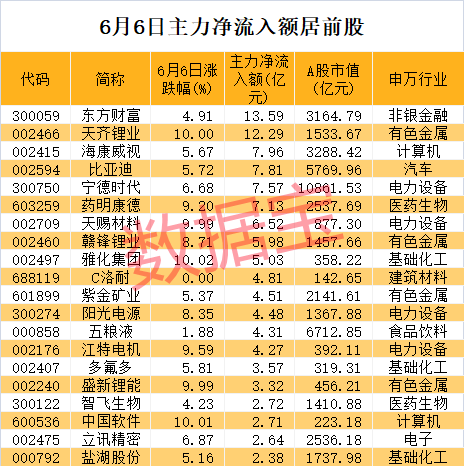 6月6日主力净流入额居前股.png 6月6日主力净流入额居前股.png